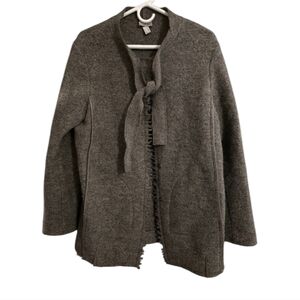Philosophy di Alberta Ferretti Light Gray VINTAGE Charcoal Tie-Front Cardigan